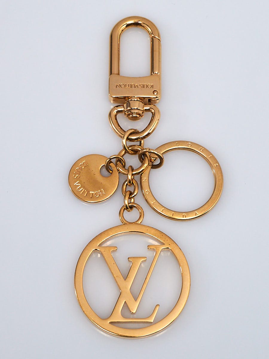 Louis Vuitton Goldtone Metal and Black Leather Very Key Holder and Bag Charm  - Yoogi's Closet