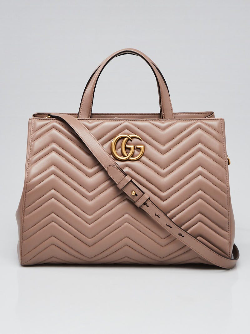 Gucci GG Marmont Medium Top Handle Bag in Brown