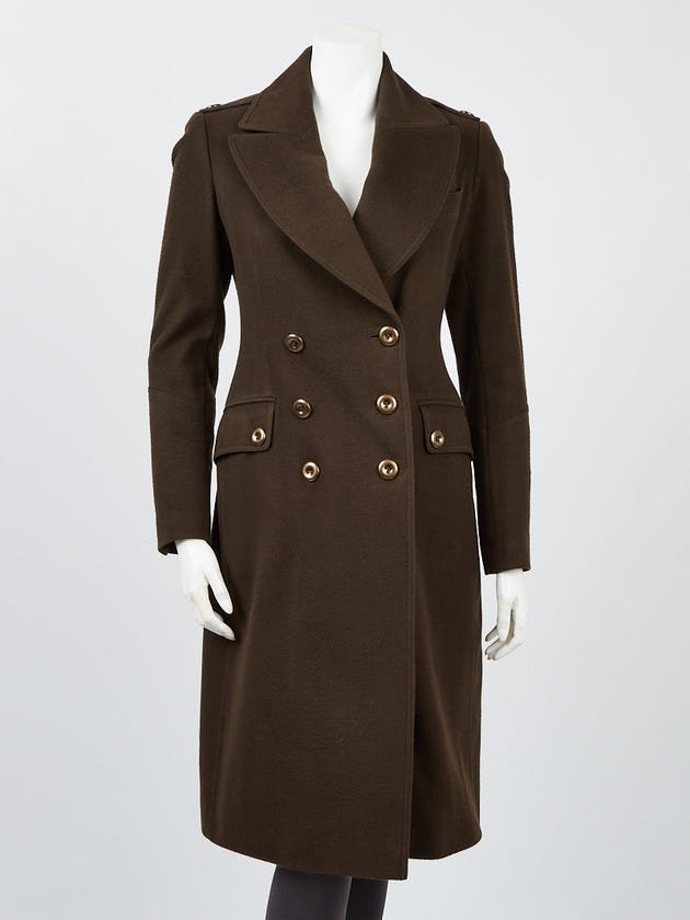 Burberry London Dark Brown Wool Blend Long Coat Size 2/36