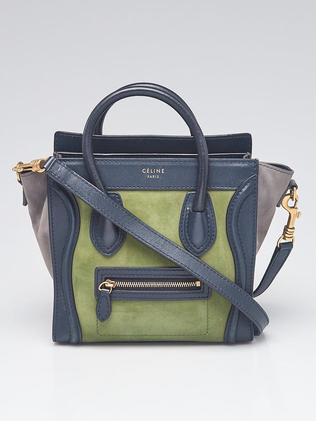 Celine Tri Color Leather and Nubuck Nano Luggage Bag