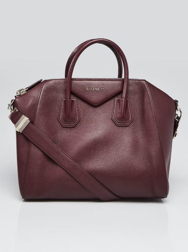 Givenchy Burgundy Sugar Goatskin Leather Medium Antigona Bag