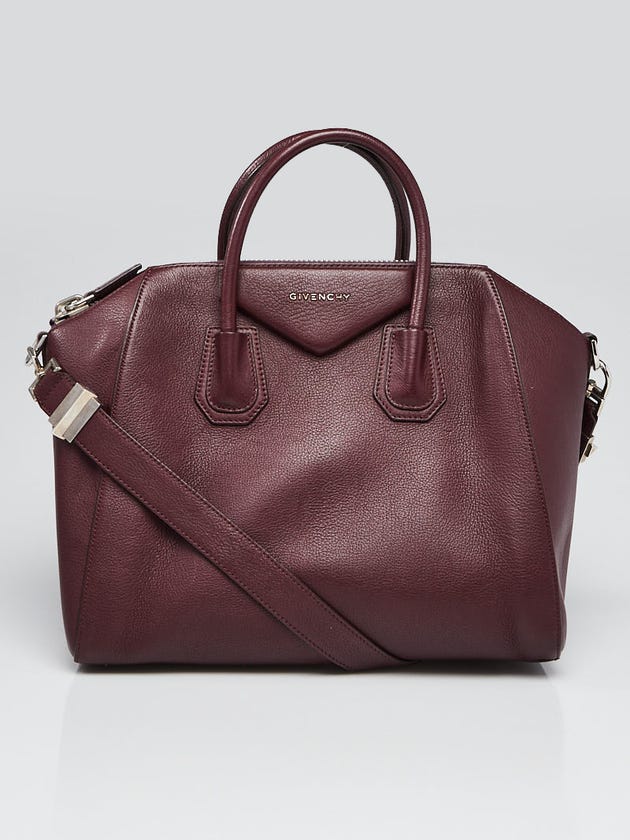 Givenchy Burgundy Sugar Goatskin Leather Medium Antigona Bag