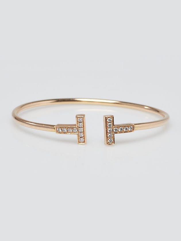 Tiffany & Co. 18K Gold and Diamonds Tiffany 'T' Wire Bracelet