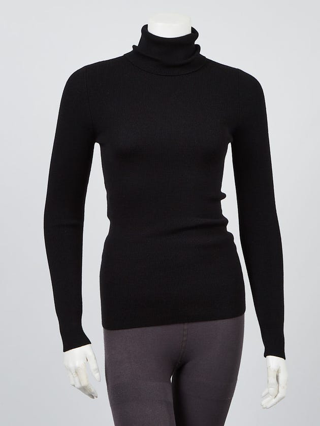 Gucci Black Wool/Polyester Knit Turtleneck Sweater Size S