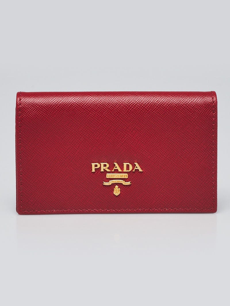 Prada Red Leather Card Holder