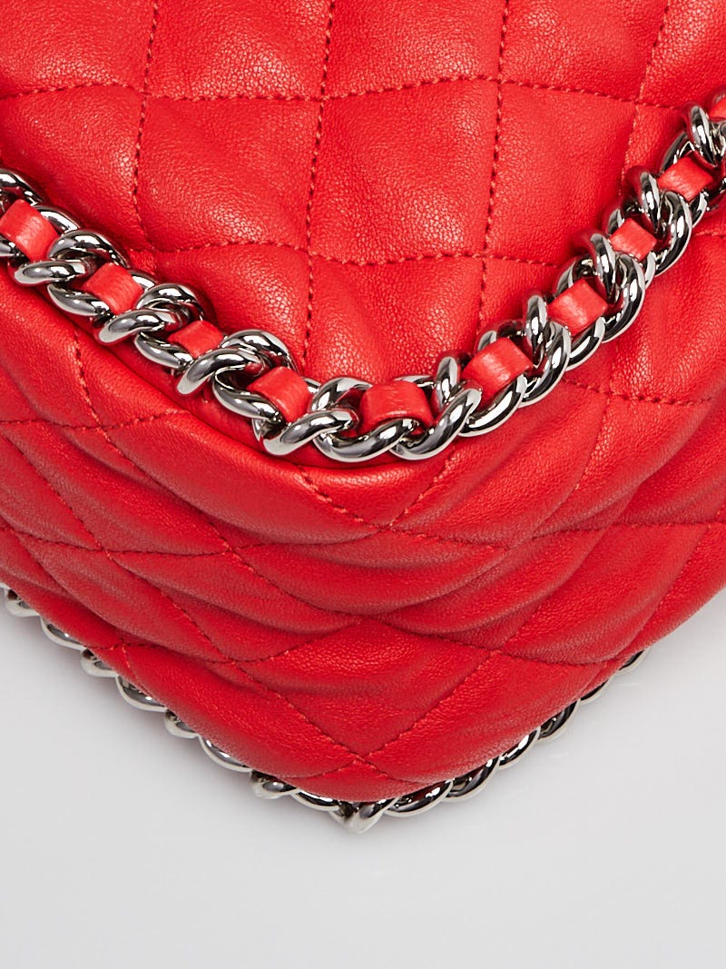 Chanel Red Quilted Lambskin Chain Belt Bag 65 Q6AFZP1IRH003