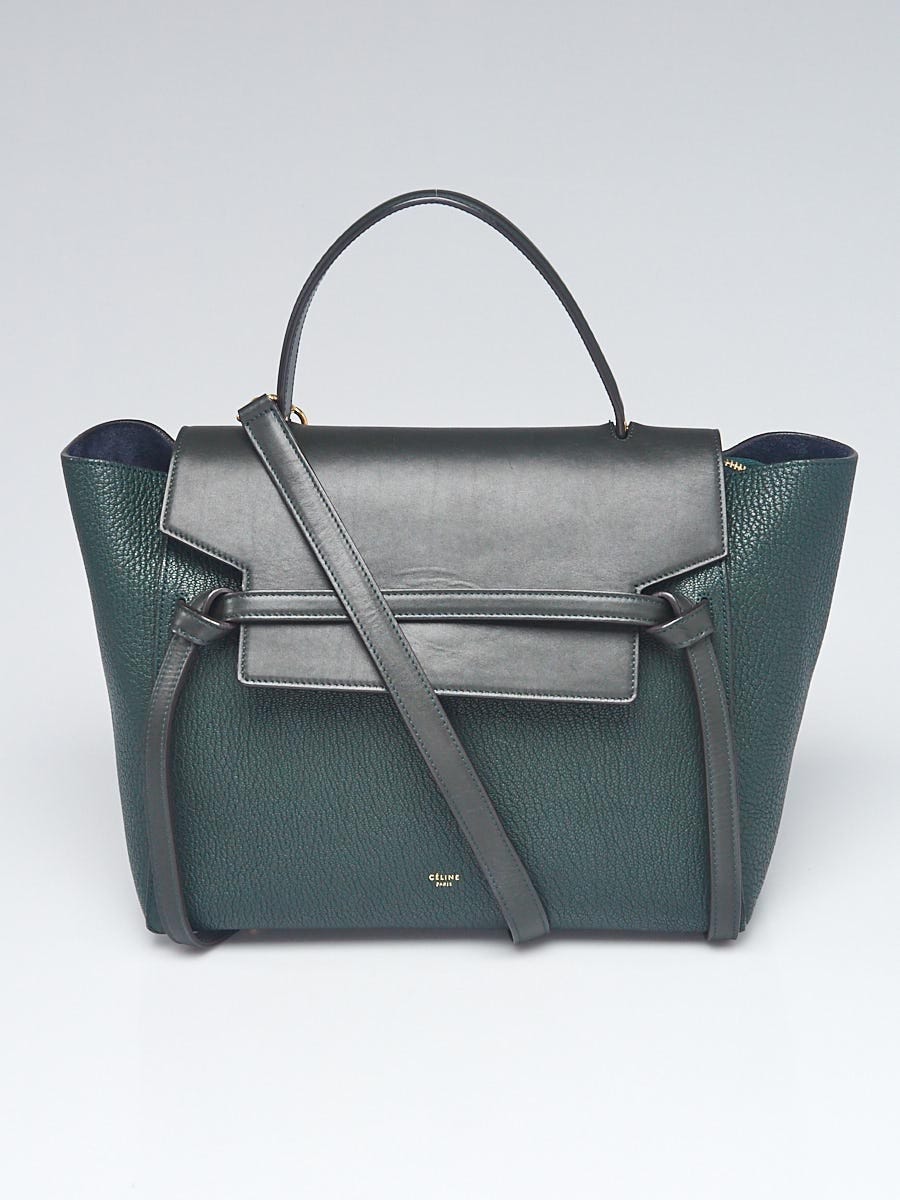 Auth CELINE Belt Bag Micro Light Green Grained Calfskin Women's  Handbag