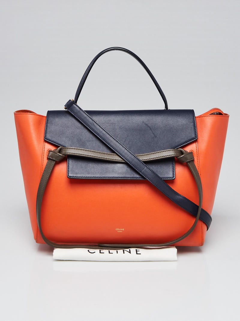 Celine Tri-Color Orange Smooth Calfskin Leather Mini Belt Bag