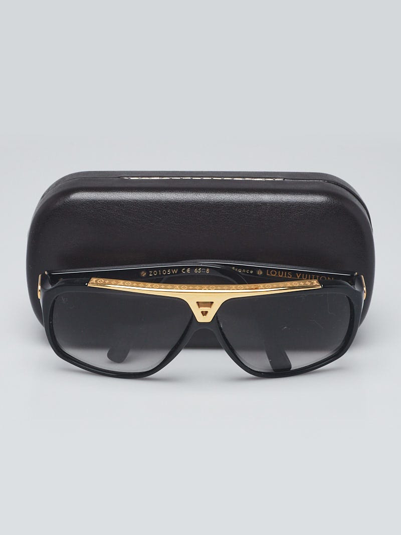 Louis Vuitton Acetate Evidence Sunglasses Black + Goldtone Z0105E