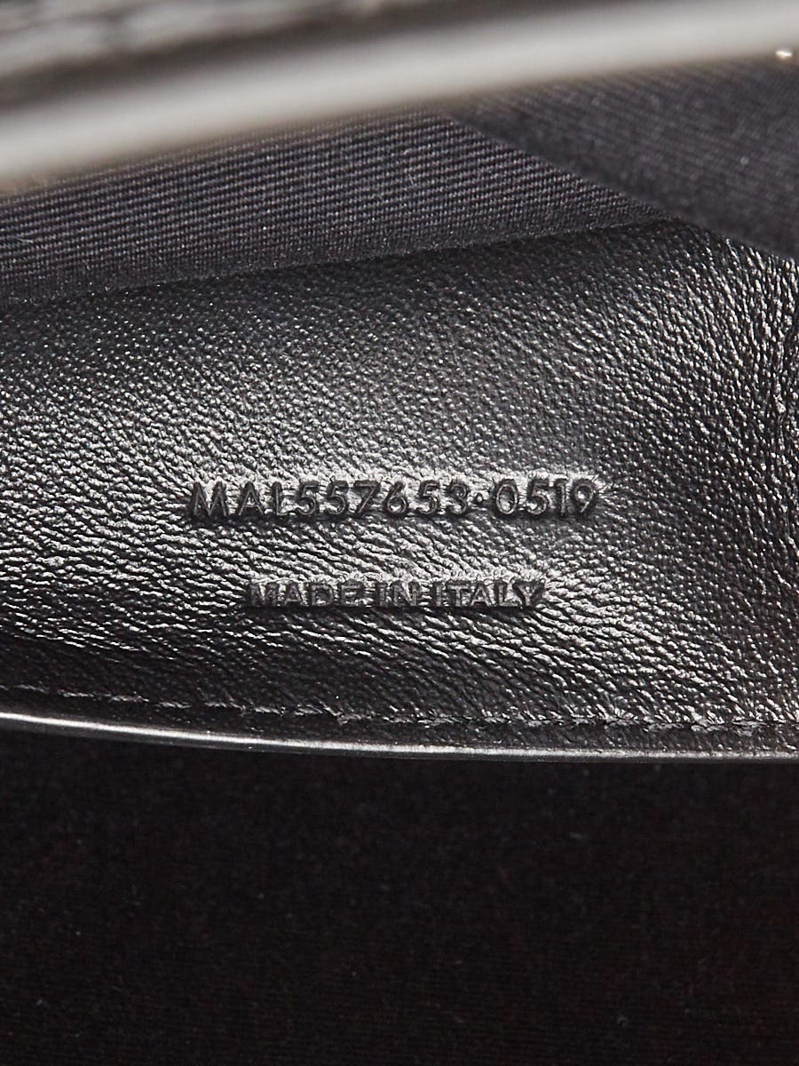 Yves Saint Laurent Concrete Grey Crocodile Embossed Patent