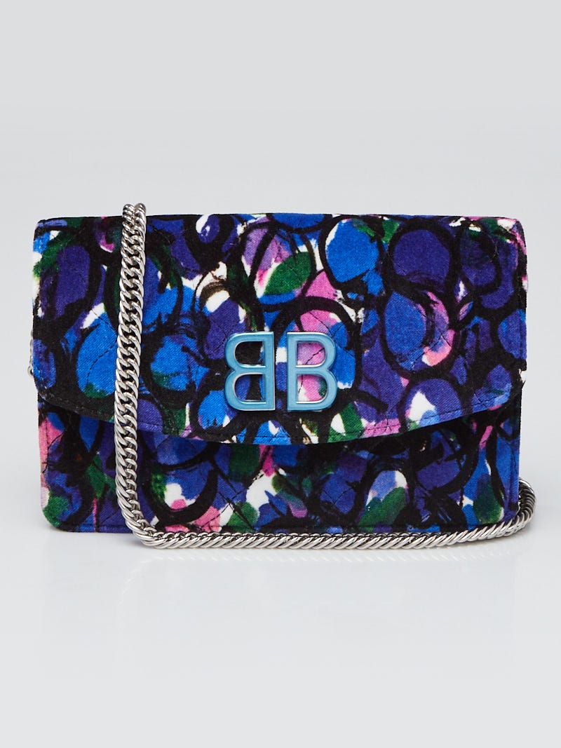 Bb chain leather crossbody bag Balenciaga Multicolour in Leather