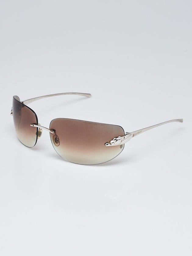 Cartier Brown Lenses Panthere Rimless Frame Sunglasses 110