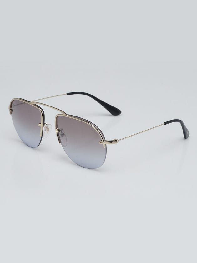 Prada Goldtone Metal Frame Tinted Aviator Sunglasses - SPR58O