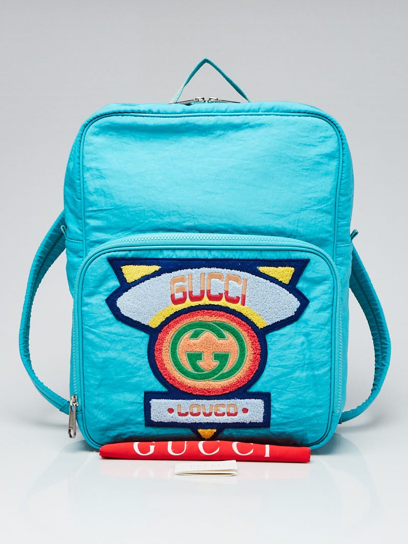 Blue gucci backpack on sale