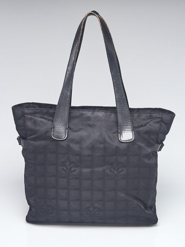 Chanel Black Nylon CC Logo Travel Line Large Tote Bag