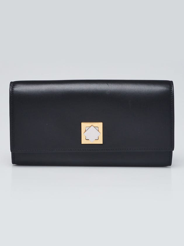 Bottega Veneta Black Smooth Leather Continental Wallet