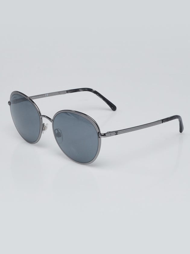 Chanel Silver Metal Round CC Logo Sunglasses-4206