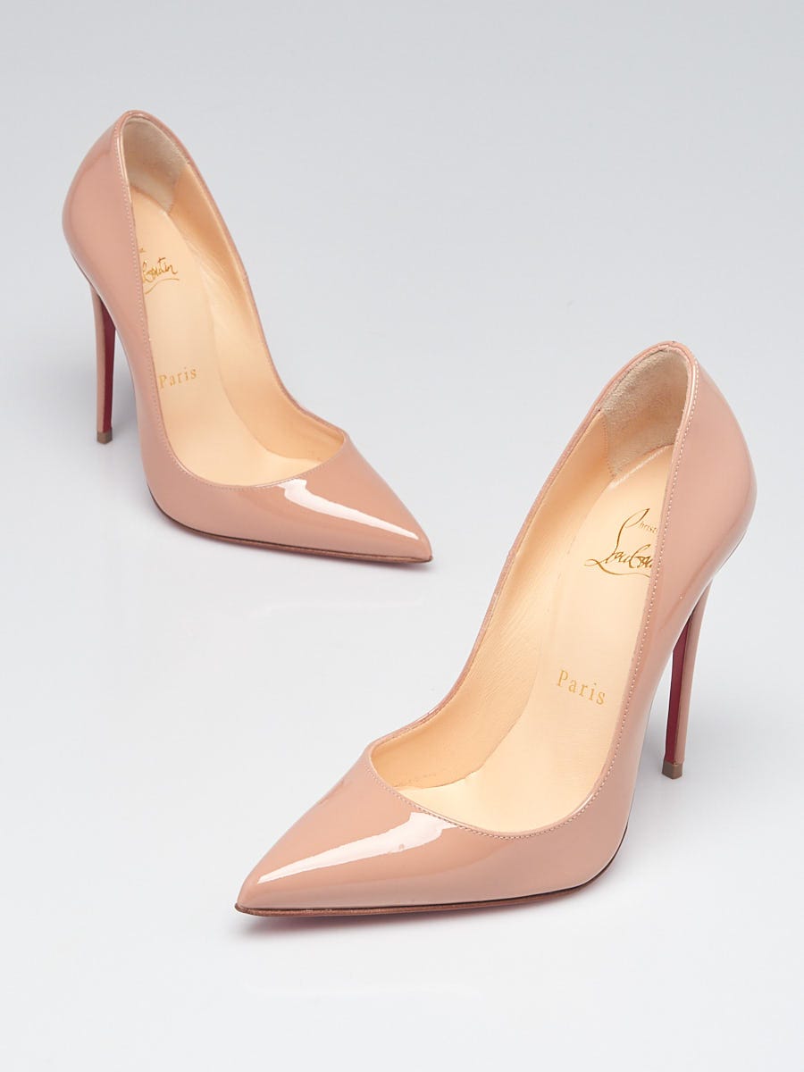 Christian Louboutin Nude Patent Leather So Kate 120 Pumps Size 3.5