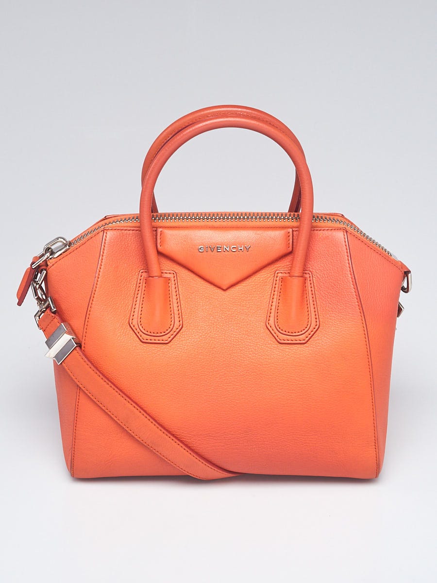 Givenchy Orange Sugar Goatskin Leather Small Antigona Bag