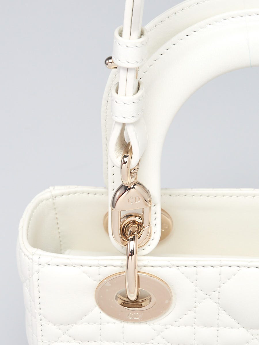 Christian Dior White Cannage Quilted Lambskin Leather My Christian Dior White Cannage Quilted Lambskin Leather My