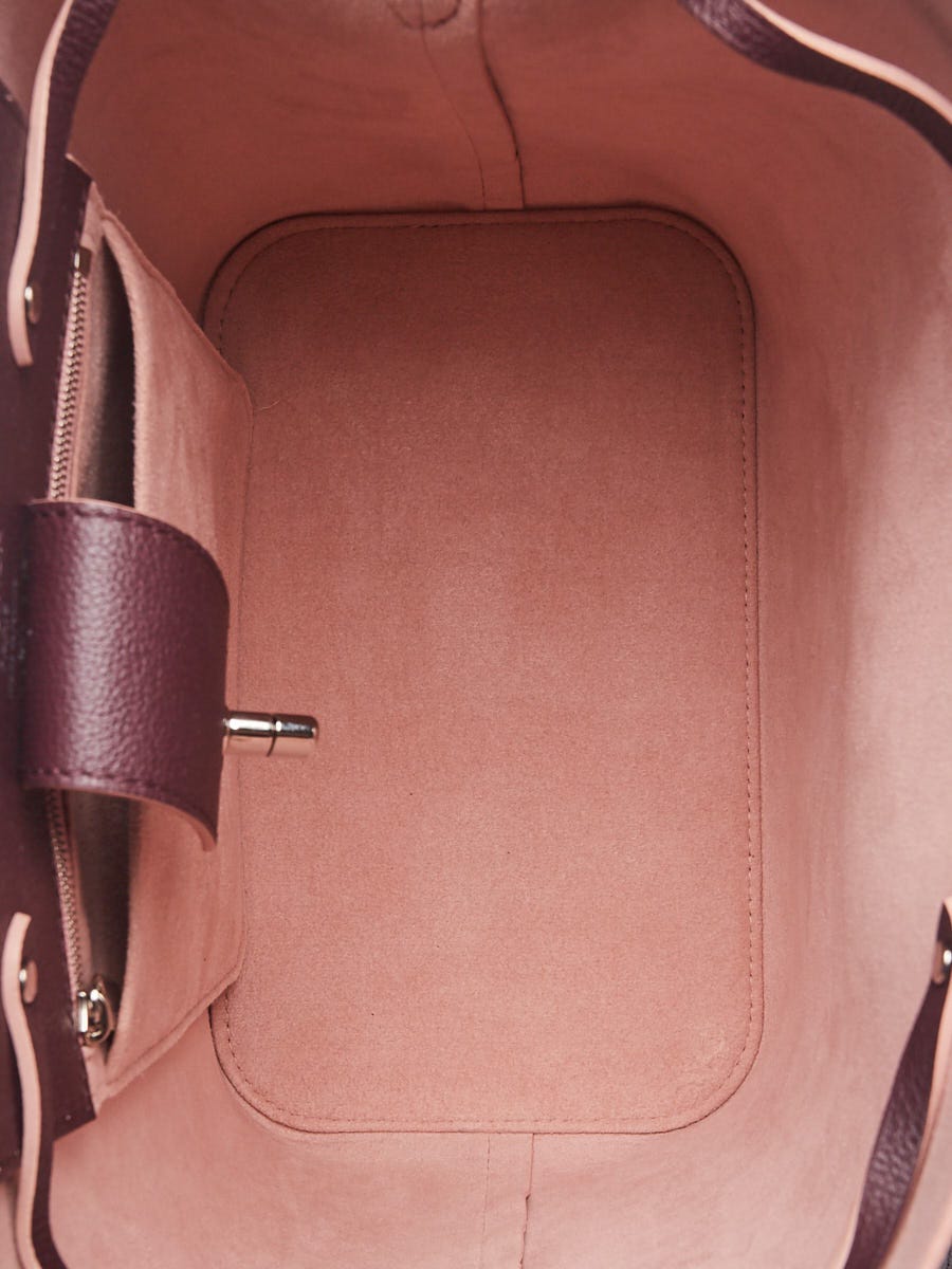 Louis Vuitton Rose/Black Leather Lockme Cabas Tote Bag - Yoogi's Closet