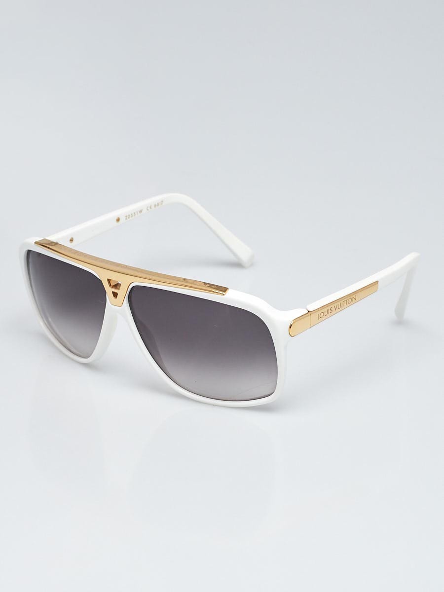 dyb Tæl op mode Louis Vuitton White Acetate Frame Evidence Millionaire Sunglasses Z0351W -  Yoogi's Closet