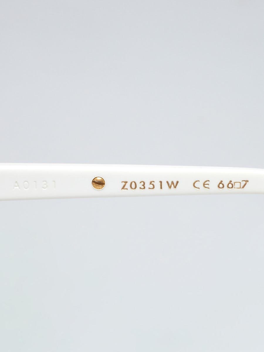 LOUIS VUITTON Z0351E Evidence Wide White Gold Frame Unisex Sunglasses