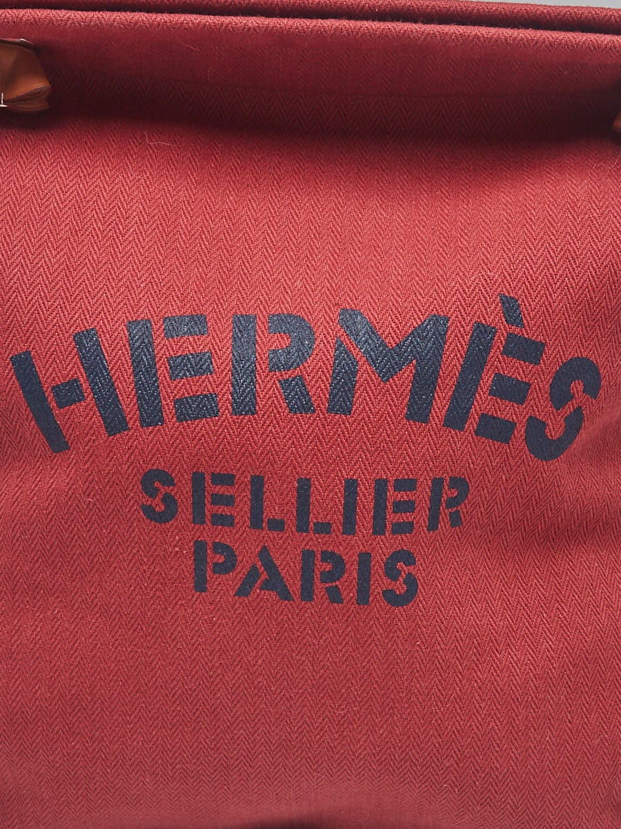 Hermes Rouge H/Gold Toile Canvas and Swift Leather Aline Bag Hermes