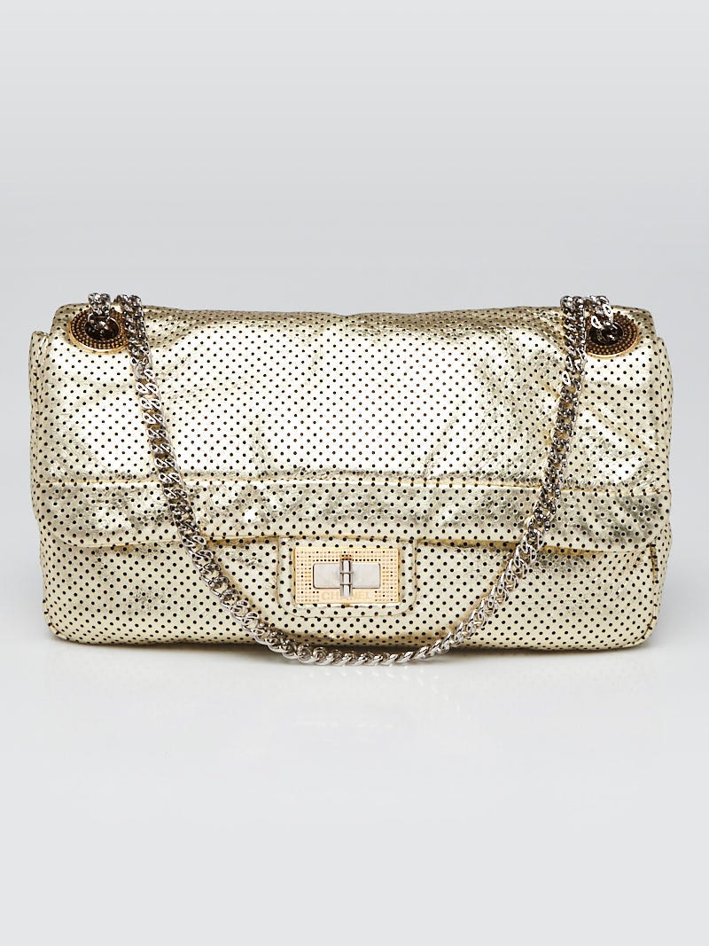 Chanel Gold Drill Perforated Leather Medium Flap Bag - Yoogi's Closet