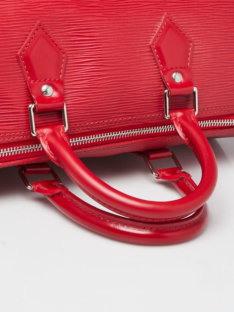 Louis Vuitton Rouge Epi Leather Speedy 25 Bag - Yoogi's Closet