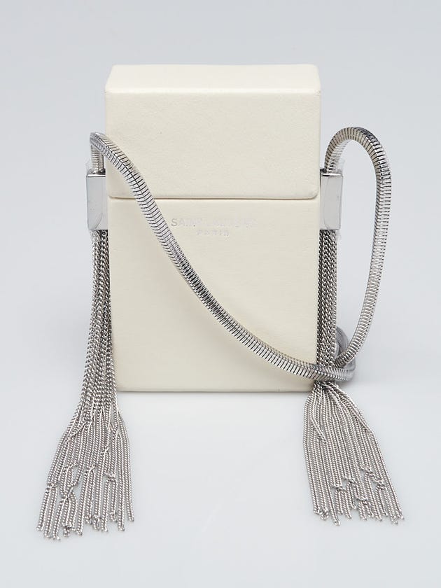 Yves Saint Laurent White Leather Smoking Box 