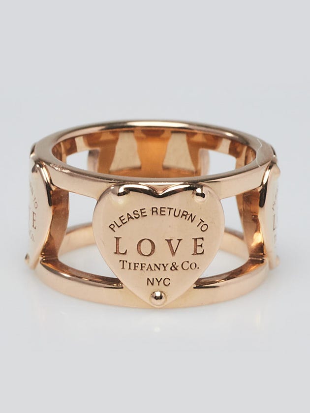 Tiffany & Co. 18k Rose Gold Return To Tiffany Love Heart Ring Size 6