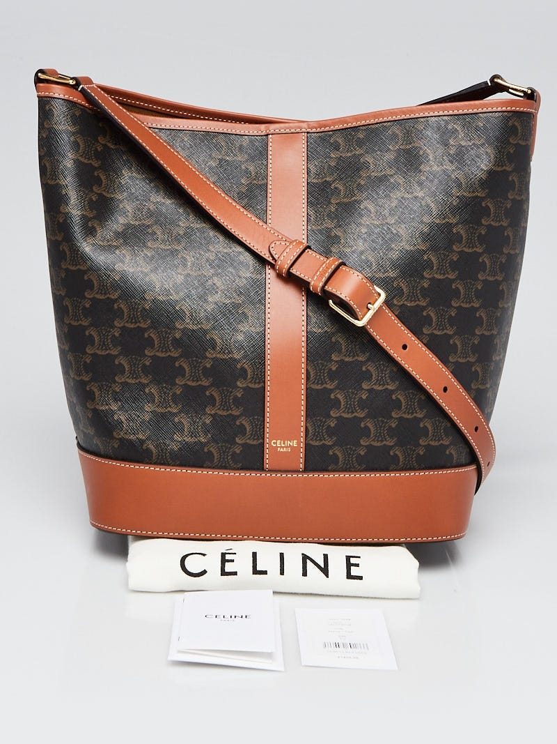 Celine Small Bucket Bag in Triomphe Canvas, Luxury, Bags & Wallets