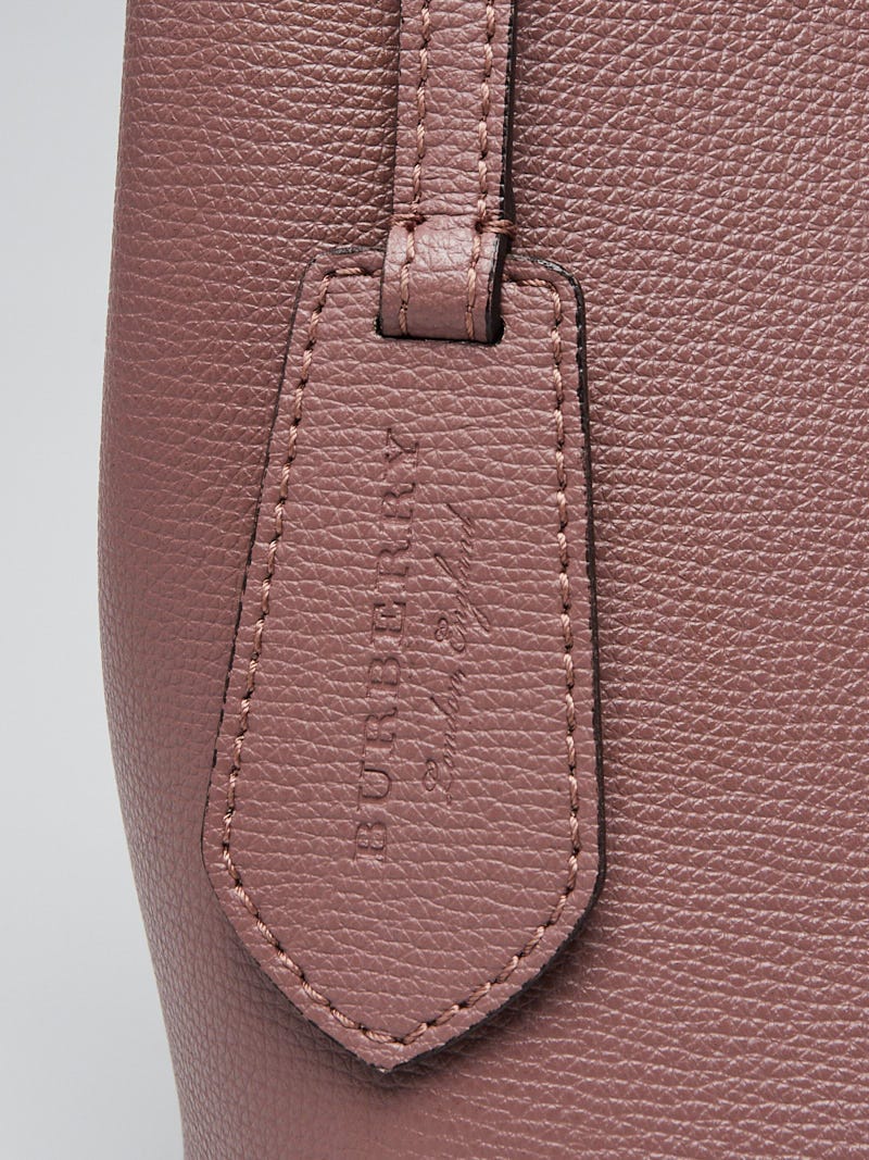 Burberry Haymarket Check Coated Canvas Pink Leather Lorne Bucket Bag -  Yoogi's Closet