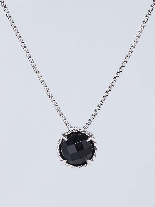 David Yurman Sterling Silver and Black Onyx Chatelaine Pendant Necklace