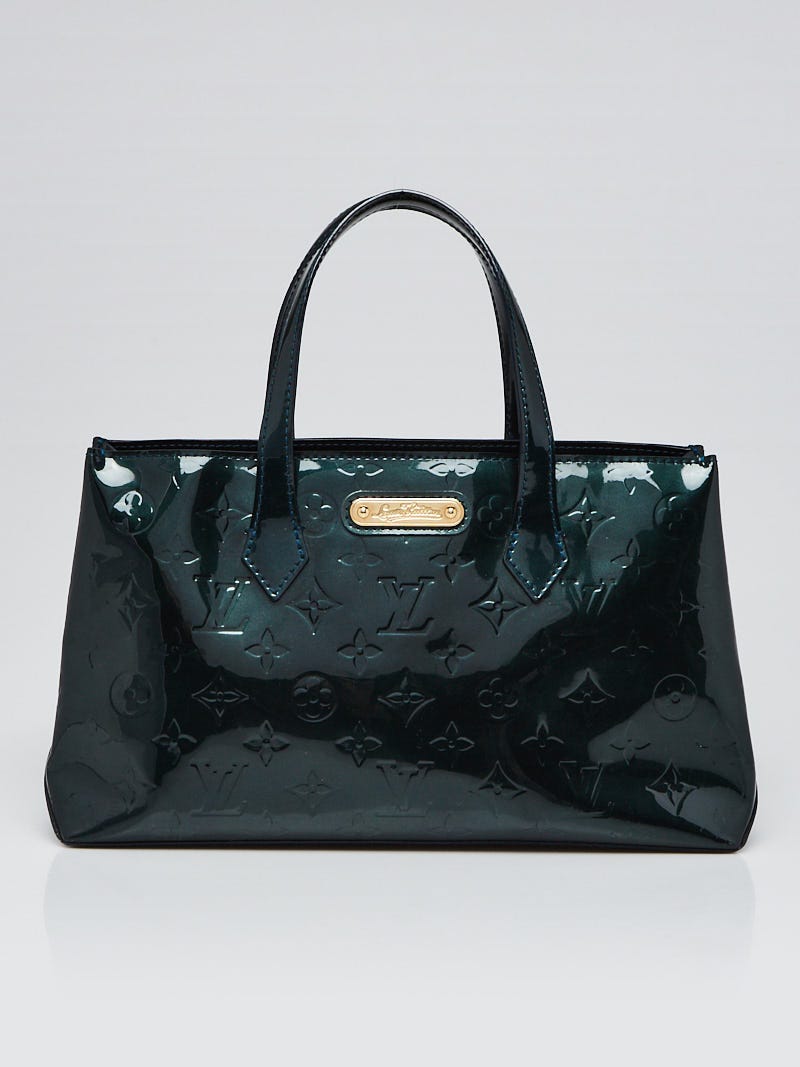 Louis Vuitton Bleu Nuit Monogram Vernis Wilshire PM Tote Bag