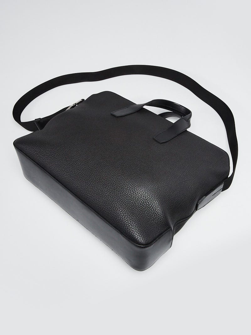 Hermes 38cm Black Calfskin Leather City Hall Porte Documents Briefcase Bag  - Yoogi's Closet