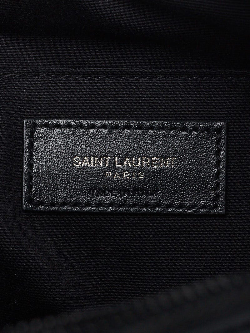 Yves Saint Laurent Black Chevron Quilted Lou Camera Bag