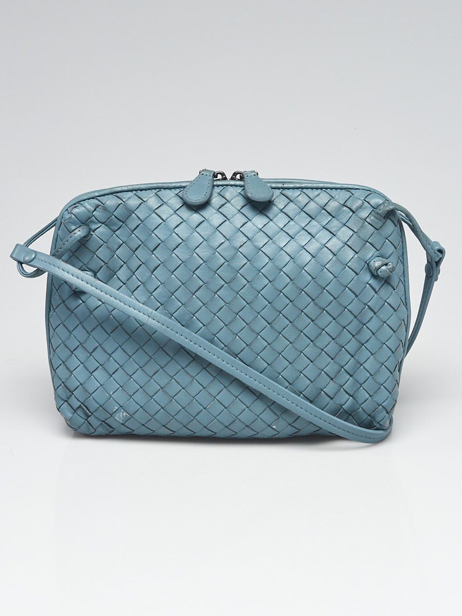 Bottega Veneta Bright Blue Intrecciato Woven Nappa Leather Nodini Crossbody  Bag - Yoogi's Closet