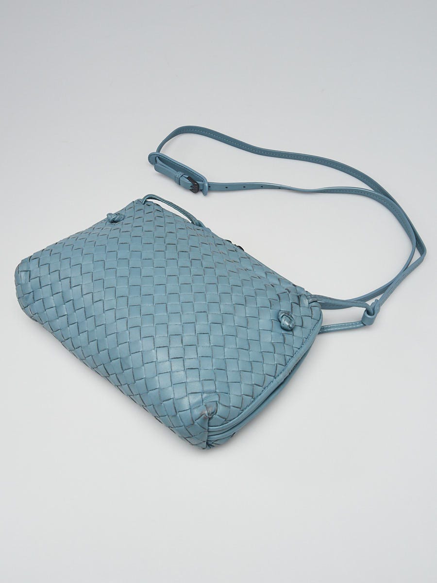 Bottega Veneta Bright Blue Intrecciato Woven Nappa Leather Nodini Crossbody  Bag - Yoogi's Closet