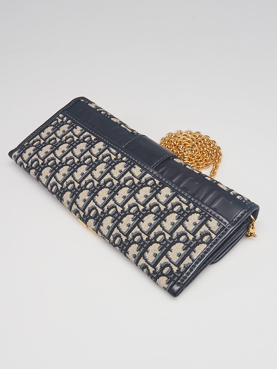 Christian Dior Blue Oblique Canvas 30 Montaigne Chain Clutch Bag - Yoogi's  Closet