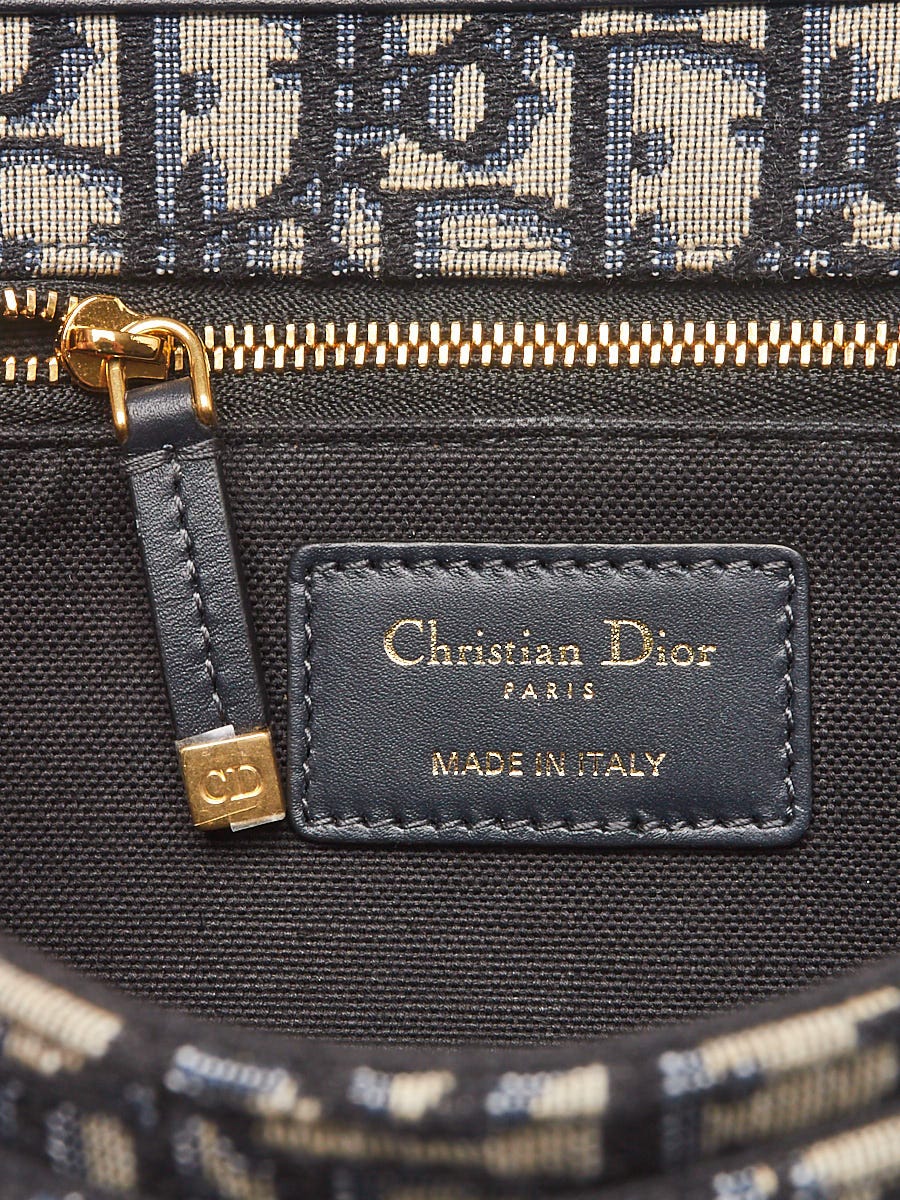 CHRISTIAN DIOR Oblique 30 Montaigne Chain Flap Bag Blue 876817