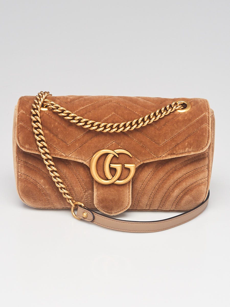 Gucci tan velvet bag on sale