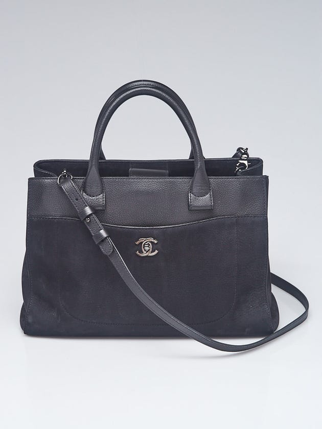 Chanel Black Grained Calfskin Leather and Nubuck Neo Executive Small Tote Bag
