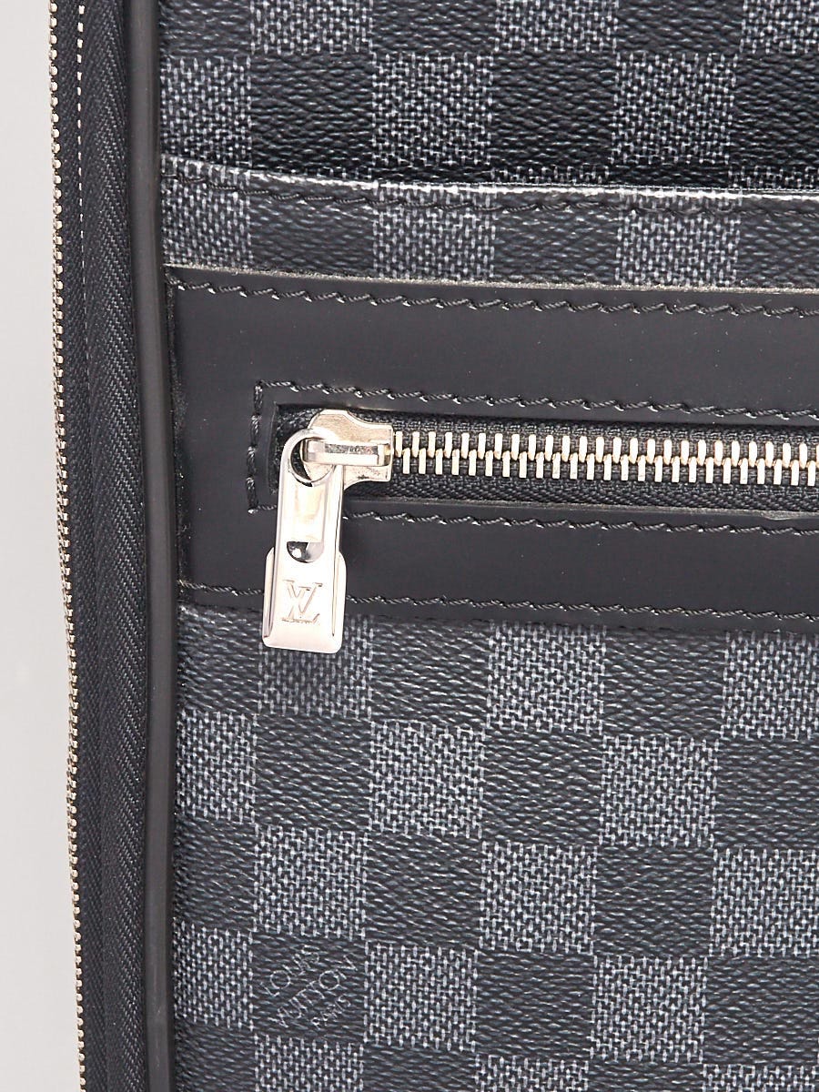 Louis Vuitton Black Damier Graphite Fabric And Suede Trim Zip Up