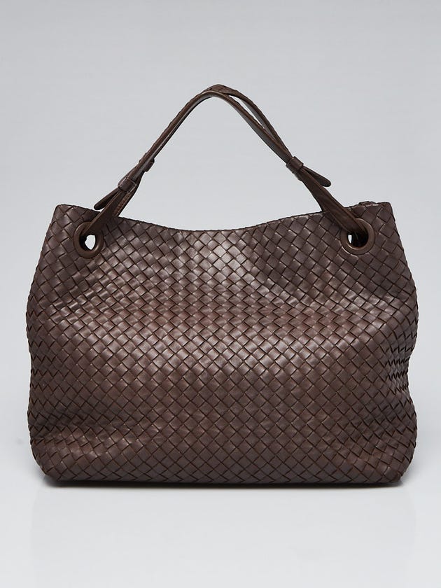 Bottega Veneta Brown Intrecciato Woven Nappa Leather Seamless Garda Tote Bag