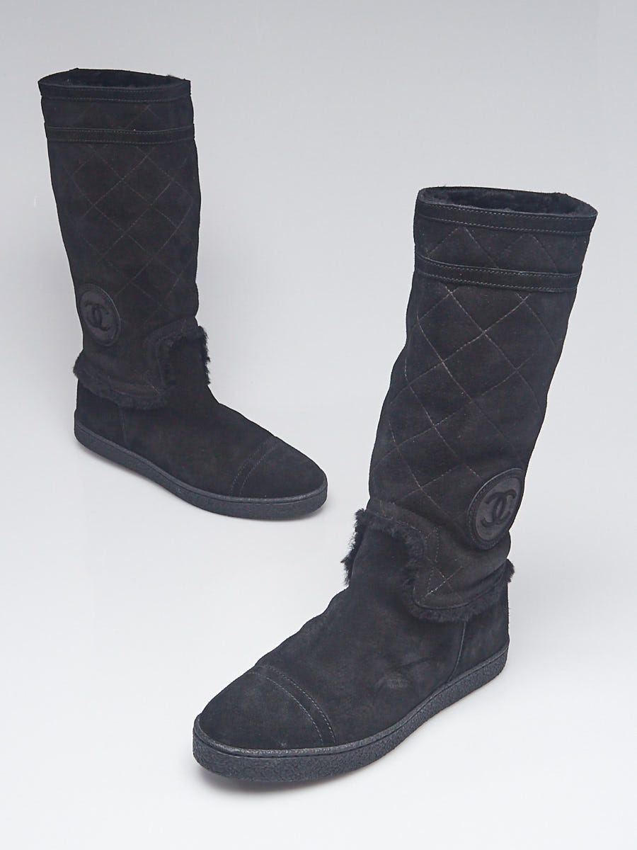 chanel shearling boots 38