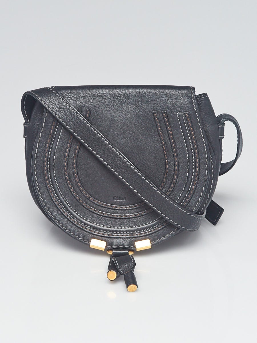 Chloé Marcie Medium Leather Crossbody Bag Black