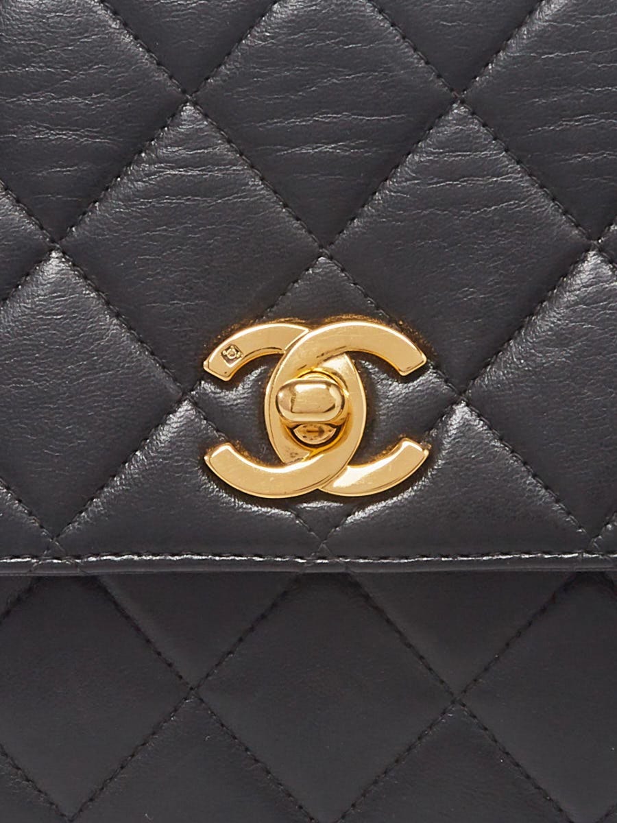 Chanel Black Quilted Lambskin Leather Small Kelly Flap Bag - Yoogi's Closet