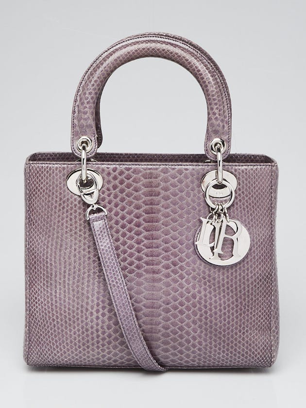 Christian Dior Purple Python Medium Lady Dior Bag | Yoogi's Closet